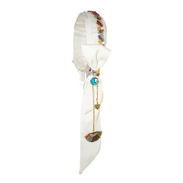 Diademas con cuentas y pedrería para mujer, diademas acolchadas, diademas anchas con aros para el cabello blanco