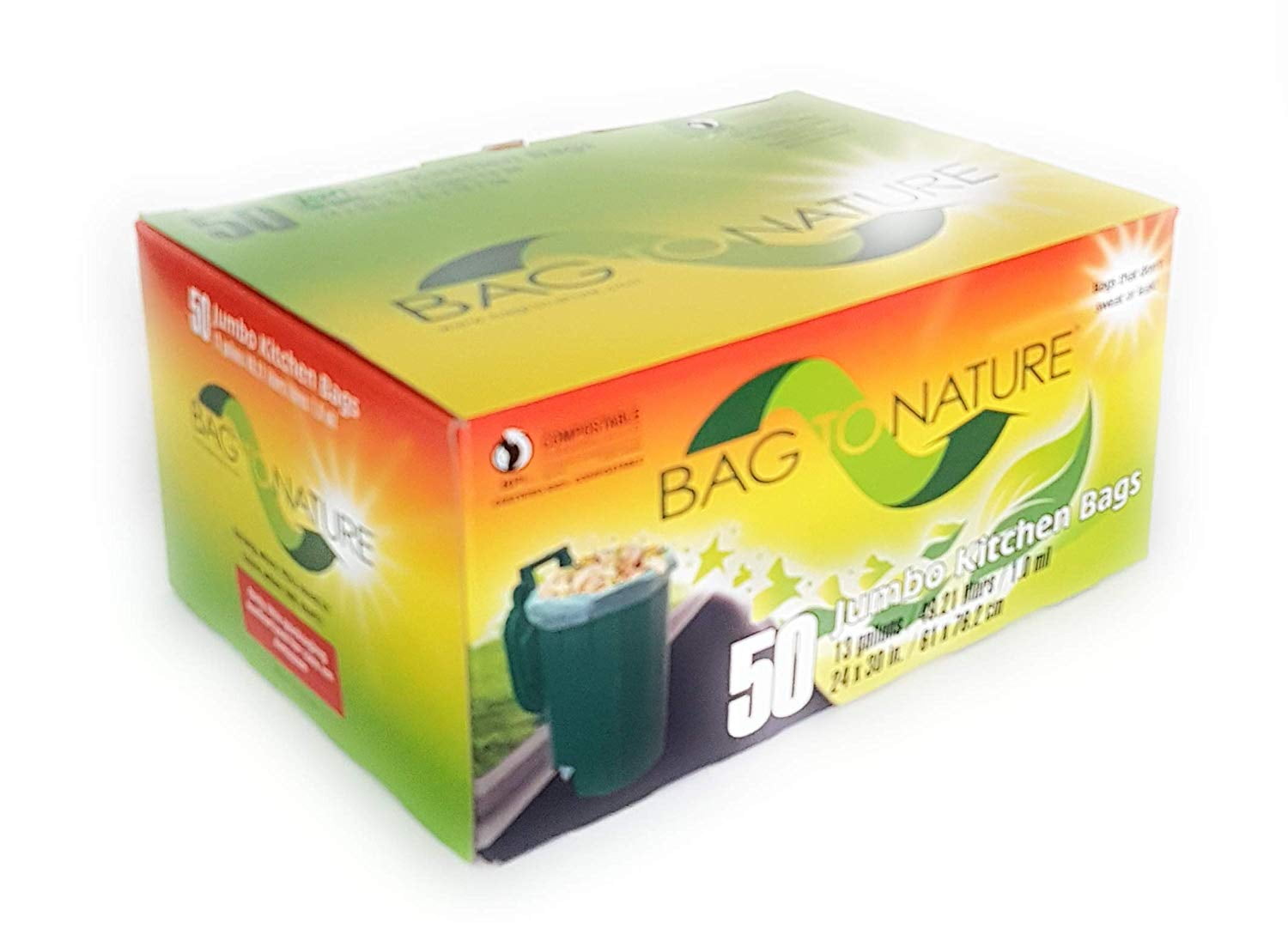Compostable Tall Kitchen Bags- 50 Count - Walmart.com ...