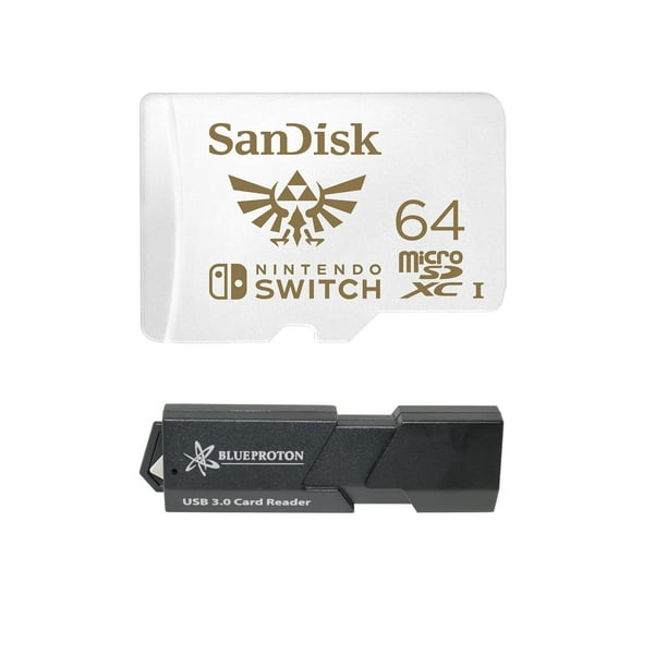 Sandisk 64gb Microsdxc Uhs I Card For Nintendo Switch Blueproton Usb 3 0 Microsdxc Card Reader Walmart Com Walmart Com