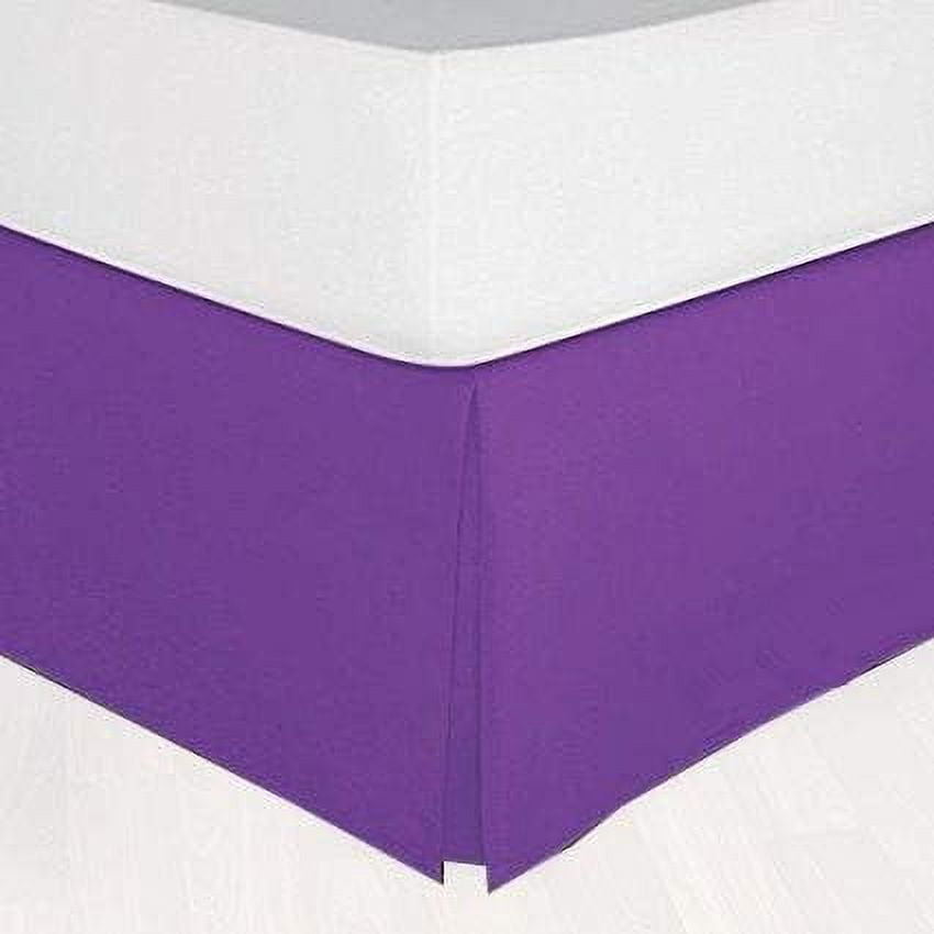 600 Thread Count Egyptian Cotton Split Corner Bed Skirt – 24-Inch Drop, Tailored Fit 1-PC Bed Skirt, California King, Purple