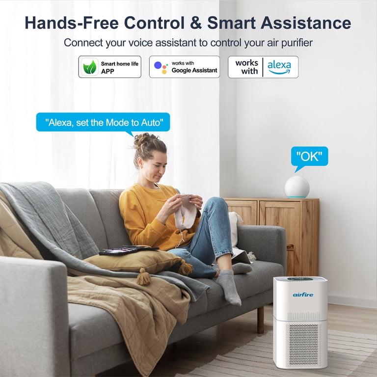 AIRFIRE Air Purifier for Allergies, WiFi Control, H13 HEPA Filter