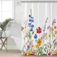 thumbnail image 4 of Shower Curtains Sets for Bathroom Decor Farm Wild FlowerWaterproof Bathroom Curtain with Hooks,Watercolor Colorful Floralfor Bathroom Decor,36x72IN, 4 of 7