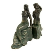 Angle View: Bey Berk Cast Metal Mermaid Bookends With Bronzed Finish