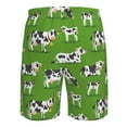 thumbnail image 6 of Kll Cows With Calfs Green Men'S Casual Summer Beach Shorts Hawaiian Shorts With Pockets-Large, 6 of 9