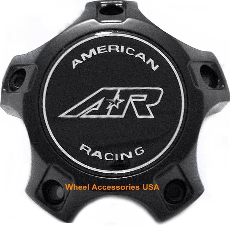 4x American Racing Satin Black Wheel Center Hub Caps 4-1/2"OD Bolt-On for 5x4.5 