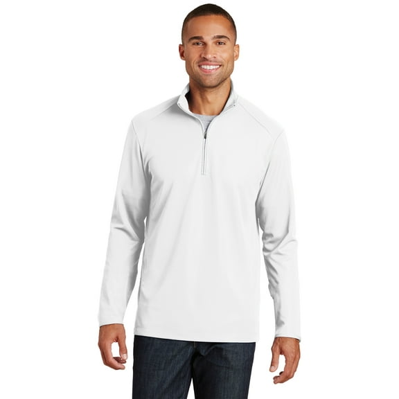 Port Authority Pinpoint Mesh 1/2 Zip-L (White)