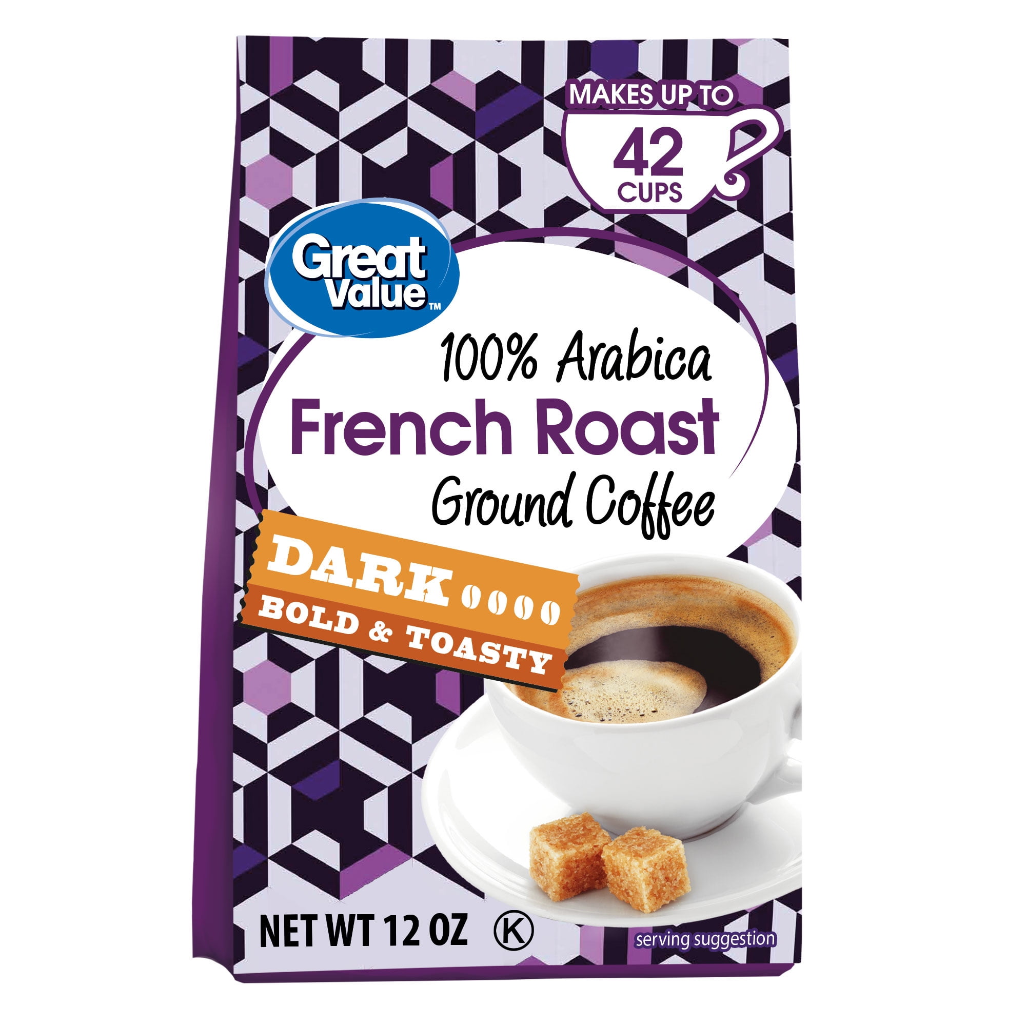 Great Value 100 Arabica French Roast Dark Ground Coffee, 12 oz