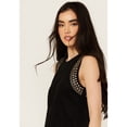 thumbnail image 2 of Idyllwind Women's Lillian Studded Fringe Faux Suede Tank Top Black X-Small  US, 2 of 4