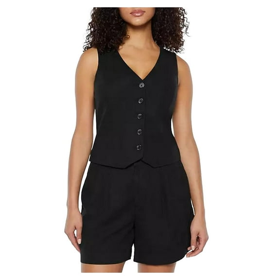 Express Women's Linen Vest in Black Size Medium