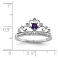 thumbnail image 3 of Auriga 925 Sterling Silver Diamond and Amethyst Engagement Ring Size 9 for Women, 3 of 6