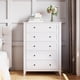 thumbnail image 3 of 5-cajón blanca de altura cómoda con deep cajones y metal knobs - perfect para dormitorio, entrada, o para niños' room, 3 of 7
