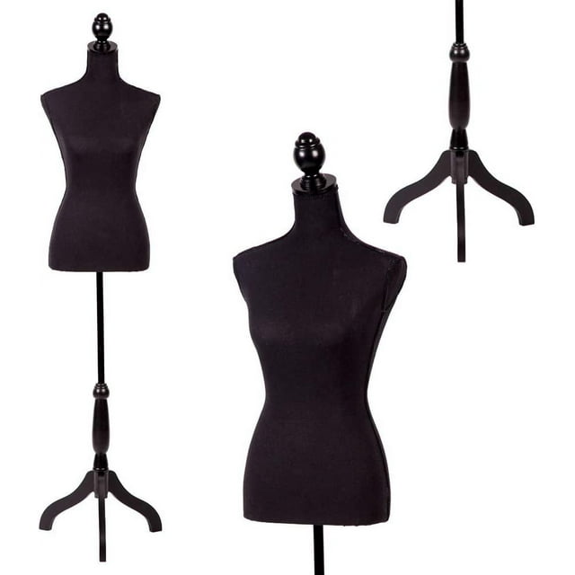 FDW Mannequin Mannequin 60”-67” Hauteur Réglable Modèle de Robe pour Femme Affichage Torse Corps Trépied Support Formes de Vêtements (Noir)