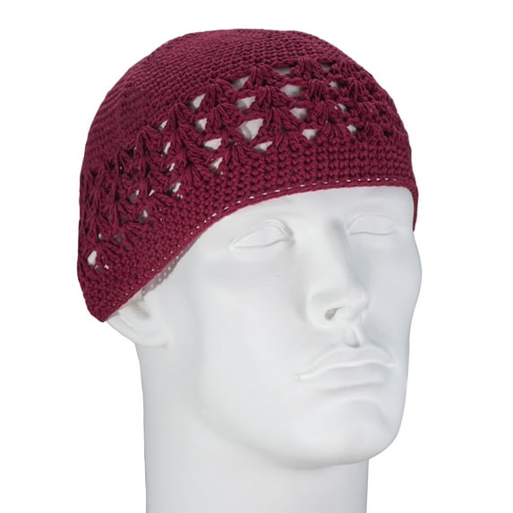 Burgundy Dual Weave Kufi - Single Piece