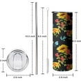 thumbnail image 5 of Sunflower Pomegranate with Leaves Tumblers 20 OZ White Pattern Travel Cup Iced Stainless Steel with Lid Insulated Coffee Mug Gifts, 5 of 6