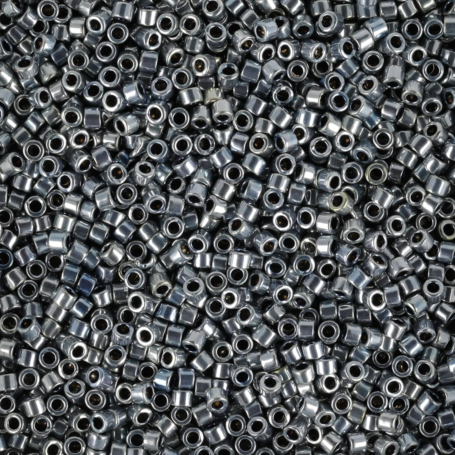 Miyuki Delica Seed Beads – Size 11/0 (1.6 mm), DB0545, Palladium Silver Blue Gold Iris, 7.2 g, Approx. 1440 Beads