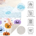 thumbnail image 3 of 2 Piece Soft Bathroom Rug Set Flowers and Smiling Pumpkins Bath Mat and U-Shaped Toilet Contour Rug (16"x24"+20"x24"), 3 of 7