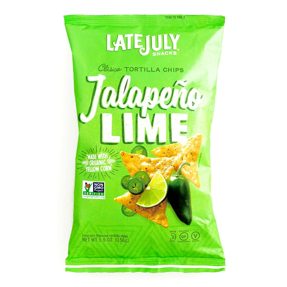 Late July Jalapeno Lime Tortilla Chips 5.5 oz each (3 Items Per Order)