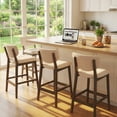 thumbnail image 2 of TrumanPick 26" Bar Stool Set of 4, Modern Counter Height Barstools Farmhouse Wooden Kitchen Island Chairs with Open Back for Kitchen Island, Beige, 2 of 18