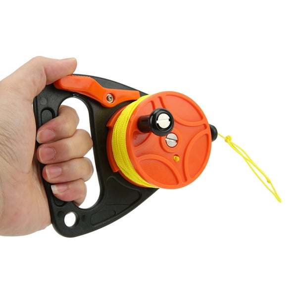 Moulinet De Plongée BuyWeek - Ligne Nylon 46m - Contrôleur Bobine Et Porte-pouce - Orange - 360g