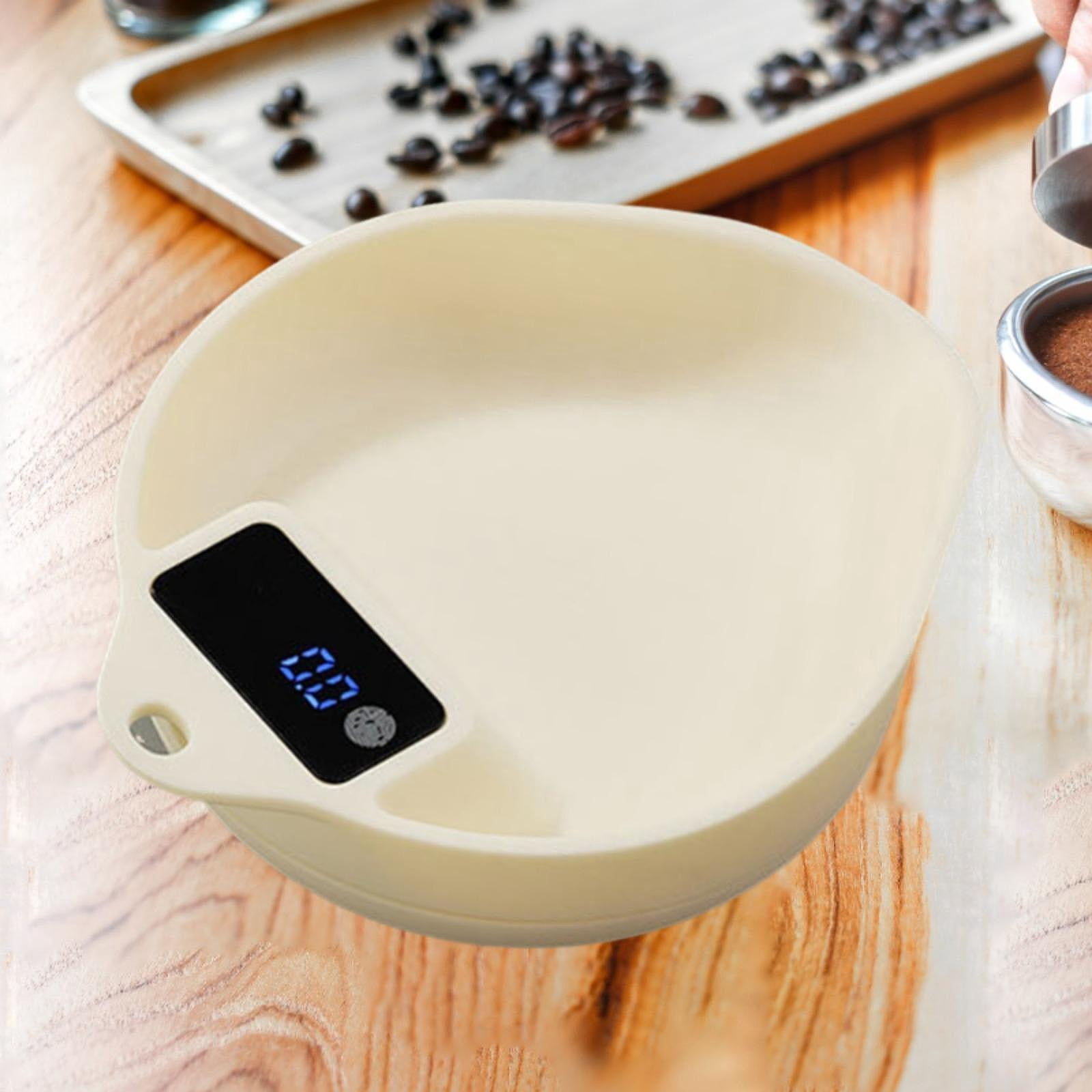 Fiocias Coffee Bean Scale Portable Baking Scales Professional, Non Slip Base, Electronic Beige