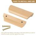thumbnail image 4 of Uxcell 12 Pack Beech Wood 2.52" Hole Spacing Cabinets Drawer Pulls Handles with Screws, 4 of 6
