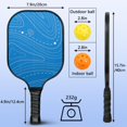 thumbnail image 4 of Pickleball Paddles Set Of 2, Fiberglass Surface, Adventure Map Print, 4 Balls & Bag, 4 of 5