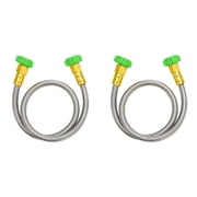 CY5O5ee 2PCS Metal Short Garden Hose 35.43inch with Female To Female Connector，Heavy Duty Stainless Steel Garden Water Hose, Durable, Flexible, Lightweight