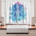 thumbnail image 2 of Ambesonne Colorful Kitchen Curtains, Damask Stencil Mandala, 55"x39", Azure Blue Dried Rose, 2 of 3