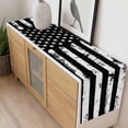 thumbnail image 4 of Black White Table Runner - 70 Inch Long, Kitchen Dining Table Runner Dresser Scarves, Retro Stars Stripes Flag Shabby Chic Texture Farmhouse Decor for Coffee Tables Wedding Party Banquet, 4 of 8