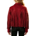 thumbnail image 4 of Girls Fringe Jackets Kids Cow Girl Western Tassels Motorcycle Cardigan Cropped Coats 5 14 Years, 4 of 8