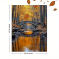 thumbnail image 3 of Qisvanset 12x16 Inch Golden Foliage Autumn Bridge Canvas Wall Art, Stone Bridge Reflection Rustic Decor, 3 of 8