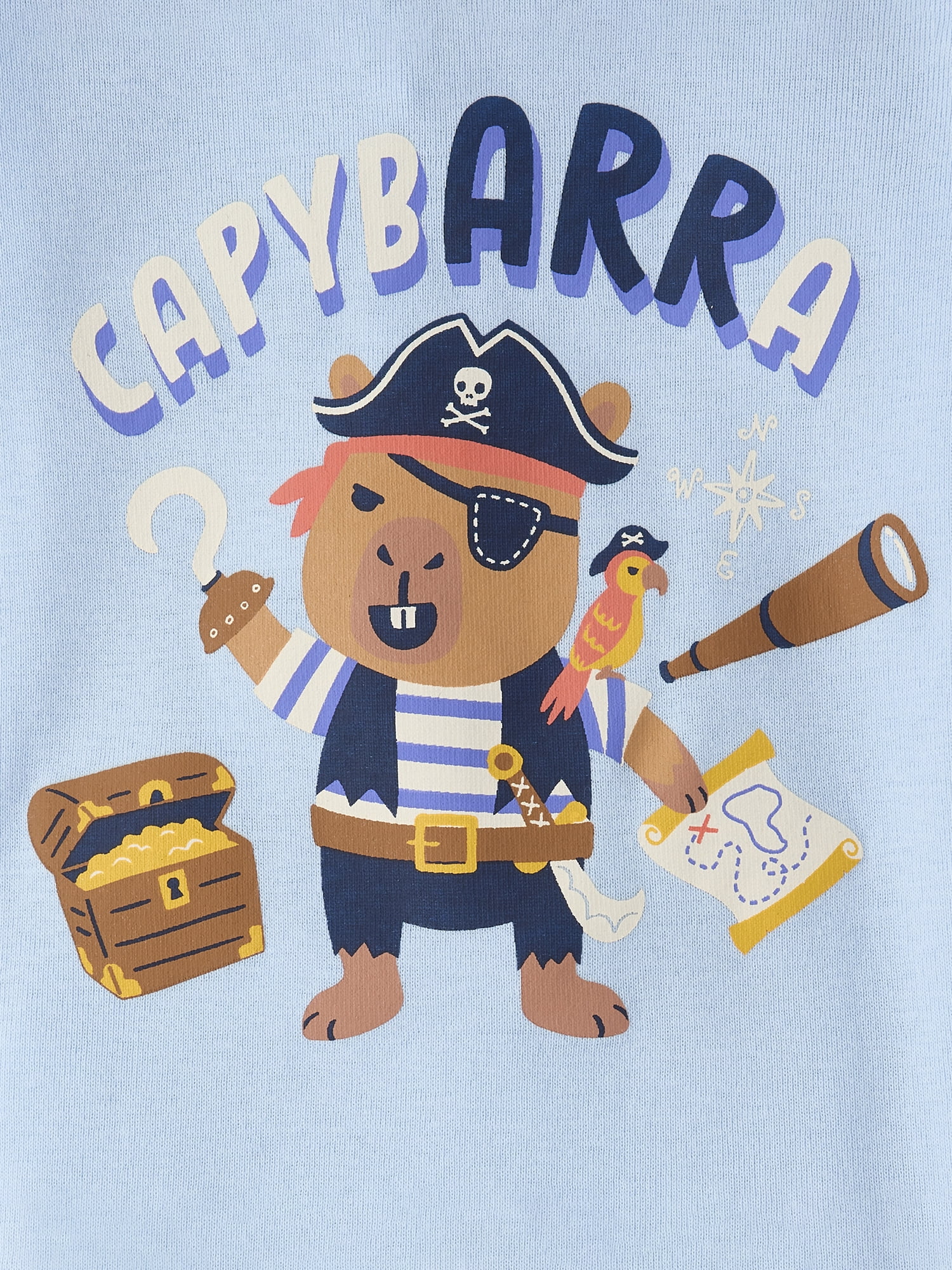The Children's Place Baby & Toddler Short Sleeve Capybara Pirate Snug Fit PJs, Sizes NB-6T