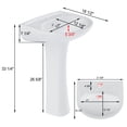 thumbnail image 4 of TOBILI 32" Height Cemamic Oval Pedestal Sink with Overflow in White, 4 of 8