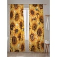 thumbnail image 5 of Sheer Curtains 96 Inches Long 2 Panels Set for Living Room, Yellow Sunflowers Semi Sheer Curtains for Windows, Watercolor Floral Flowers Vintage Voile Window Treatments Rod Pocket Curtain, 5 of 7