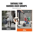 thumbnail image 4 of KFFKFF Folding Shopping Cart Utility Grocery Basket Cart Shopping Wheels 66 lbs, 4 of 9