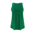 thumbnail image 4 of Mrat Débardeurs en Coton pour Femmes Débardeur d'Été Sans Manches à Col Rond Blouse Décontractée Tunique pour Femmes P-315 Vert P, 4 of 6
