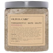 Olivia Care Epsom Bath Salts with Rosebuds Therapeutic, Relieve Stress & Relax Muscles. Exfoliate, Rejuvenate, Calming & Healing | Infused with Natural Essential Oils - Fresh Fragrance - 21 OZ