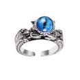 thumbnail image 1 of Qarigey Anillo con abalorio de personalidad, diseño único, suministro de joyería de aleación gótica, anillos abiertos estereoscópicos masculinos Ropa, zapatos y accesorios Miscelánea Azul Qarigey AP010671-02B, 1 of 6