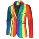 thumbnail image 2 of Men's Casual Colorful Striped One Button Slim Fit Carnival Jacket All the men, 2 of 5