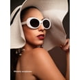 thumbnail image 3 of Gafas de sol FEISEDY Clout, ovaladas, blancas, para mujer y hombre, 3 of 8