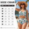 thumbnail image 6 of Garronmavis Women's High Waisted Bikini Sets Tropical Leaves Twist Front 2 Piece Swimsuit Tummy Control Side Tie Bottom Halter Bathing Suit for Beach Swimwear, 6 of 6