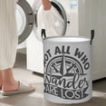 thumbnail image 4 of Lsque Not All Who Wander Are Lost2 pattern Laundry Hamper Basket, Tall Woven Rope Hamper Basket for Clothes, Lightweight Storage Basket, Collapsible Waterproof-Small, 4 of 8