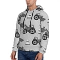 thumbnail image 3 of Fotbe Men's Hoodie with Gray Tractor Pattern - Kangaroo Pocket Pullover Hooded Sweatshirt, Perfect for Daily Wear, Travel, and Home-Small, 3 of 7