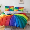thumbnail image 2 of 3D Colorful Stripe Quilt Cover Set Bedding Set Duvet Cover Pillowcases 579, 2 of 7