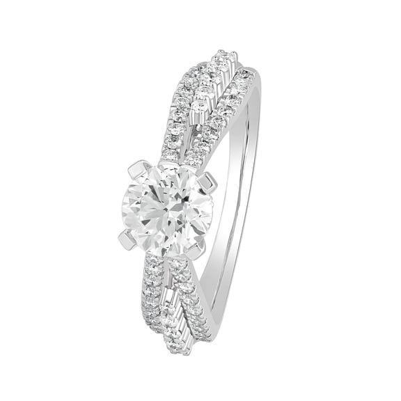 DewberryDiamonds IGI Certified 1.5 Cttw Prong Set Lab Grown Diamond Solitaire with Accents Engagement Ring Solid 925 Sterling Silver Jewelry for Womens Gifts 14K White Gold Plated (VS/F-G) | Size-8