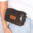 thumbnail image 4 of fankhu Casual PU Waist Bag Sport Men Phone Purse Belt Bum Pouch (Horizontal Brown), 4 of 8