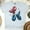 Ash, variant on Patriotic Balloon Dog Shirt – Red Blue Star Puppy with White Bow Tee, White, Size S