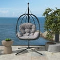 thumbnail image 3 of FKSLIFE Hanging Egg Chair With Stand Swing Chair Cushion For Indoor Outdoor Patio Garden, 3 of 7