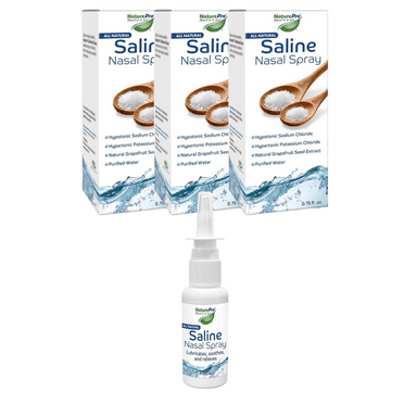 NaturePro All Natural Saline Nasal Spray, 0.75 fl. oz.,, 3 pack,  Kosher, Dual Salt Moisturizing Formula