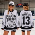 thumbnail image 7 of UDAUDU Halloween Shirts for Women V-Neck Spooky Cute Ghost Graphic Tee Holiday Long Sleeve Jersey Comfortable Soft Halloween Costume XL, 7 of 7
